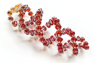 Wall Mural - human dna molecule thread on white background generative ai