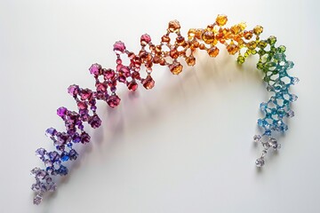 Wall Mural - human dna molecule thread on white background generative ai