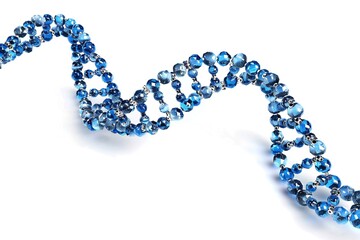 Wall Mural - human dna molecule thread on white background generative ai