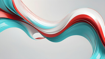 Wall Mural - abstract white teal red wave having space for text ,banner poster web header backdrop design ,wallpaper