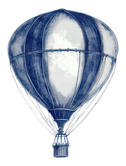 Sticker - PNG  Antique of balloon aircraft vehicle drawing.