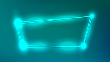 Wall Mural - Neon double frame with shining effects 