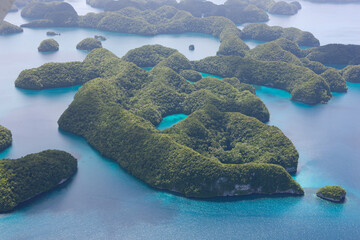 Sticker - Palau islands view from above on a sunny autumn day