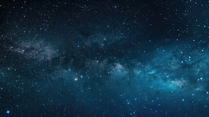 Wall Mural - aweinspiring and vast night sky with a multitude of stars and a bluehued nebula