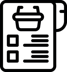 Poster - Online grocery shopping list with checklist and a shopping basket icon representing e commerce