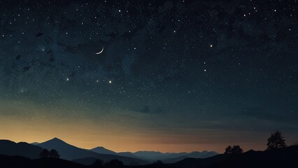 Wall Mural - starry night sky