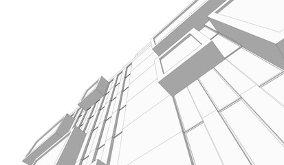 Wall Mural - Abstract architecture vector 3d illustration