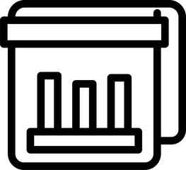 Wall Mural - Line icon of a financial report showing a growing bar chart, representing business success