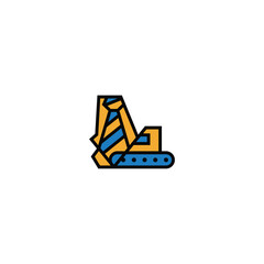 Sticker - Excavator shaped tie logo design.