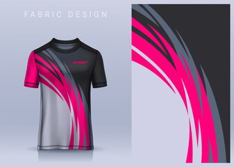 Sticker - Fabric textile design for Sport t-shirt, Soccer jersey mockup for football club. uniform front view.	