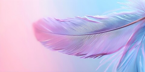 Wall Mural - Ethereal Feather Background in Purple, Pink, and Blue for Spiritual-Themed Designs. Concept Ethereal Design, Feather Background, Spiritual Theme, Purple Pink Blue Palette