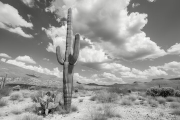 Wall Mural - Desert Landscape with Majestic Cactus