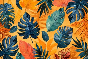 Poster - Tropical Leaves Pattern