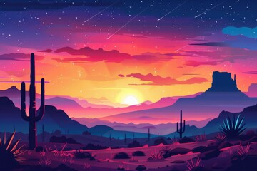 Wall Mural - Desert Sunset Dreamscape