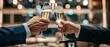 © indyntk - CEO and client toasting with champagne, marking the success of a significant business transaction