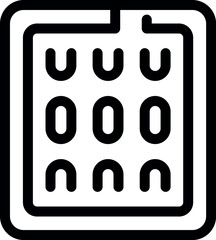 Sticker - Simple black and white icon of a security keypad showing a combination of numbers