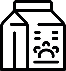 Wall Mural - Line icon of a milk carton packaging displaying nutritional information