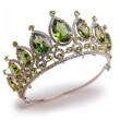© Paniti - Design a peridot and platinum tiara, fairy tale princess design, isolated white background