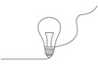 © Line Art King - Light bulb continuous one line drawing of bulb isolated outline vector icon