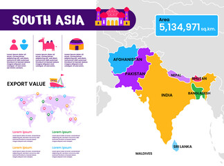  Hand drawn flat map Infographics