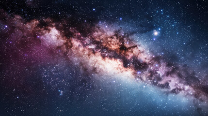 Wall Mural - a breathtaking view of the milky way galaxy with vibrant colors and countless stars illuminating the