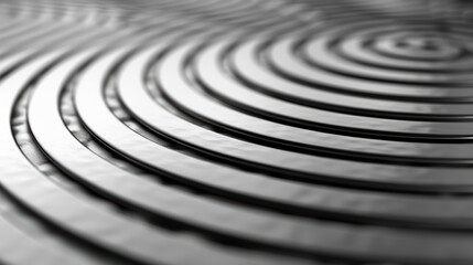 Wall Mural - abstract close-up of concentric circles on a textured black surface, showcasing a modern design and 