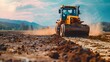 © pkproject - Self-driving Soil Compactor Preparing Building Site for Future Construction