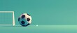 © Thanyaporn - A flat design illustration featuring a 3D soccer ball and goalpost, set against a plain background. The minimalistic design and ample copy space provide a modern and dynamic visual, suitable for