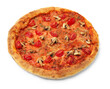 © New Africa - Tasty pizza with mushrooms, herbs and tomato isolated on white