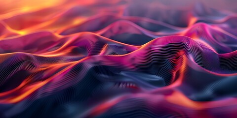 Wall Mural - A colorful, abstract image of a wave with a purple and blue hue. The image is a representation of the ocean and the waves, but it is not a realistic depiction