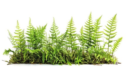 Wall Mural - Bracken plants newly isolated against white backdrop