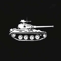 Wall Mural - A military tank with a muzzle. Military equipment. Vector image isolated on a white background.
