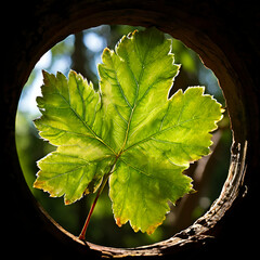 Canvas Print - leaves on black background