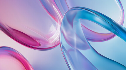 Canvas Print - A blue and pink swirl of glass