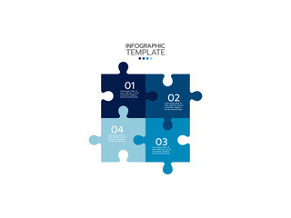 Wall Mural - infographic template. concept puzzle jigsaw with 4 options or steps.