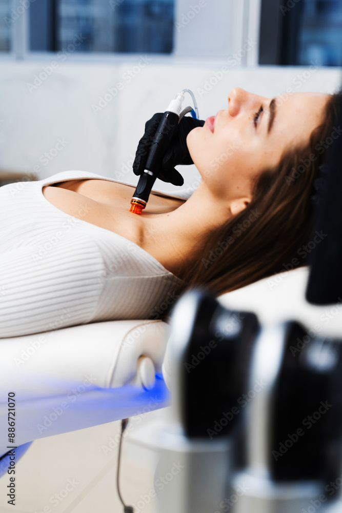 Using hydrafacial hardware cosmetology devise to improve skin condition ...