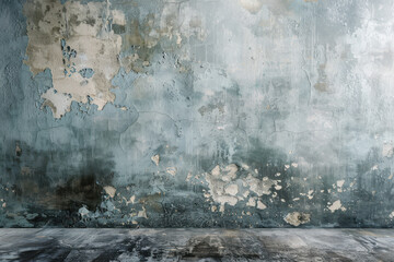 Wall Mural - close up horizontal image of worn interior concrete wall, mockup space