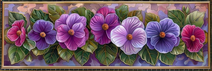 Wall Mural - Purple and Pink Flowers