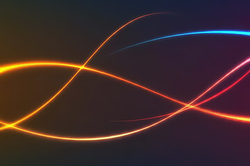 Poster - Abstract background connected with colorful lines of light in cyberspace