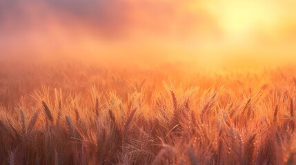 Sticker - Sunrise in the field golden ears of wheat img