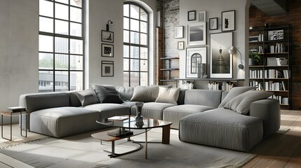 Poster - Living room modern with an open plan image