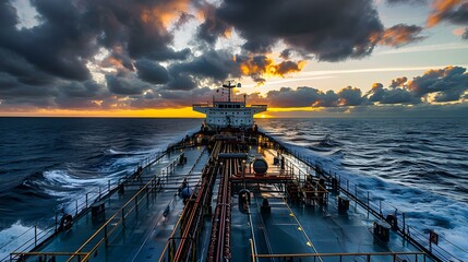 Poster - A cargo ship with petroleum products located