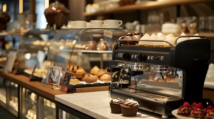 Poster - A coffee machine in a boutique cafe image