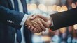 © desi - Businessmen making handshake with partner, greeting, dealing, merger and acquisition, business joint venture concept, for business, finance and investment background, teamwork and successful