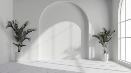 Wall Mural - 3D White Interior Background