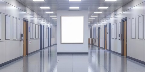  Empty Corridor with a Mockup Poster