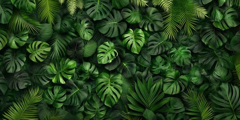  A lush green forest with many leaves and vines