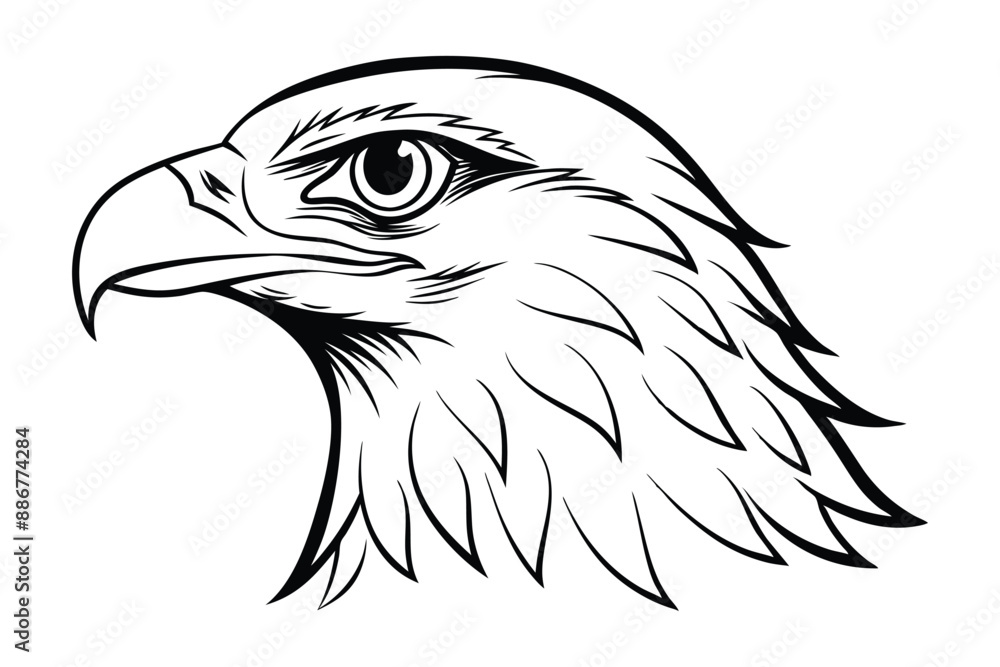 Elegant eagle head line art vector illustration design, perfect for ...