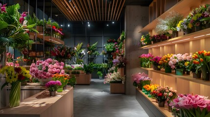 Sticker - A flower shop with a minimalist design img