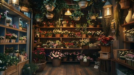 Poster - A flower shop with a homely atmosphere decorated